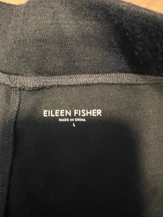 Eileen Fisher Pants Pull On Wool Black Wide Leg Size Large - Picture 5 of 10